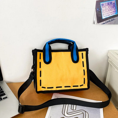 Japoniško stiliaus 2D Anime žinučių krepšys Nešiojamas nailono vandeniui atsparus pečių krepšys, didelės talpos paprasto stiliaus pirkinių rankinė