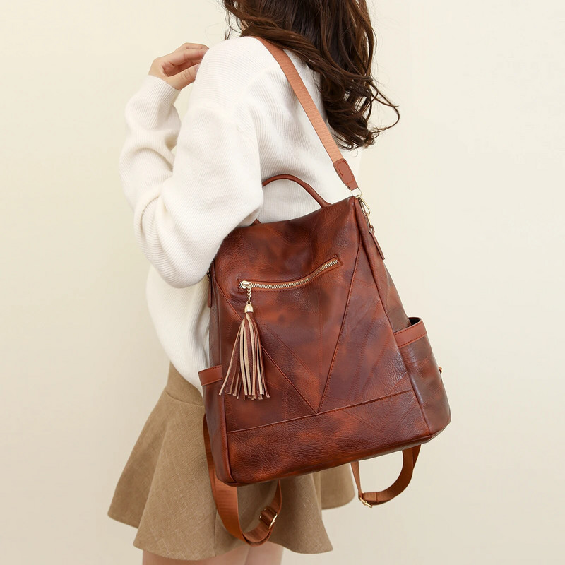 Apsaugos nuo vagystės kuprinės Moteriškos kuprinės Dizaineris Kokybiška oda Madingi Nugaros Krepšiai Gamintojas Moteriški Kelioniniai Krepšiai Mochilas Mujer Kuprinės