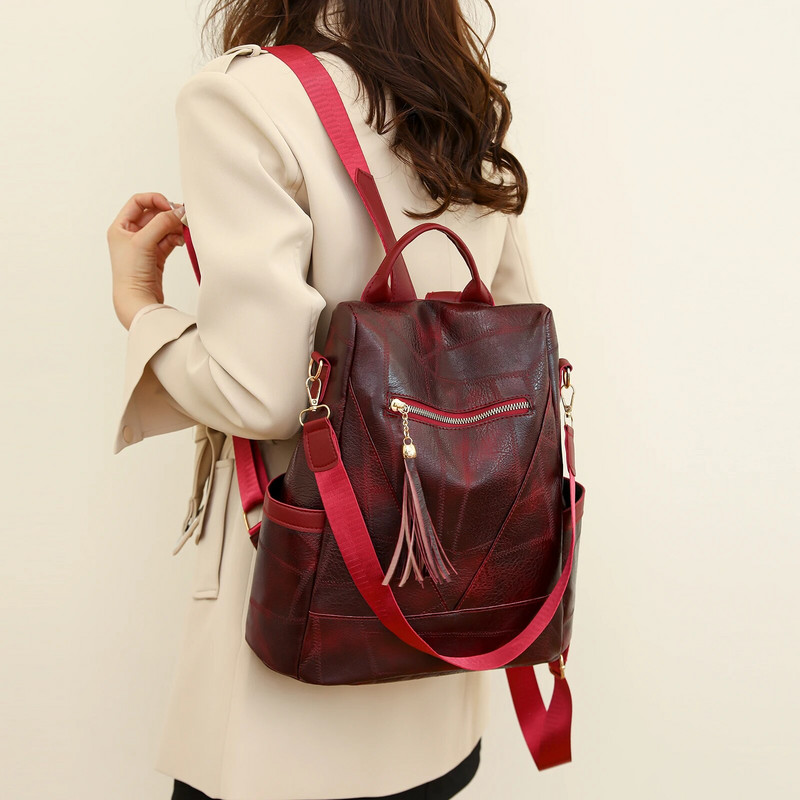 Apsaugos nuo vagystės kuprinės Moteriškos kuprinės Dizaineris Kokybiška oda Madingi Nugaros Krepšiai Gamintojas Moteriški Kelioniniai Krepšiai Mochilas Mujer Kuprinės