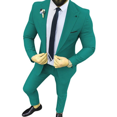 Sakoi Muški modni banketni uski komplet odijela od 3 komada / muški poslovni jednobojni sako Hlače Hlače Prsluk s dvostrukim kopčanjem Kaput