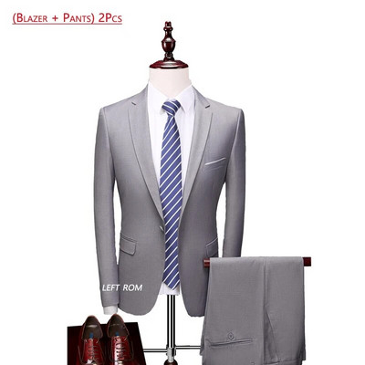 ( kabát + nadrág ) Luxus márka divat egyszínű férfi Alkalmi alkalmi üzleti irodai öltöny 2 db szett Vőlegény esküvői ruha party