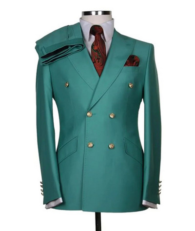 Puno muško odijelo Mladoženja Izrađeni po narudžbi Vjenčanice s dvostrukim kopčanjem Muški dvodijelni sako za maturalnu zabavu Hlače Slim Fit Blazer Hlače