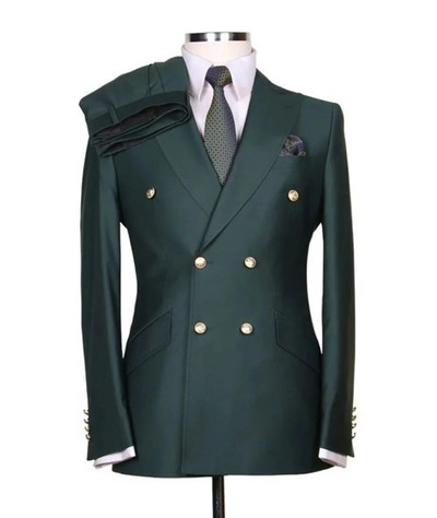 Puno muško odijelo Mladoženja Izrađeni po narudžbi Vjenčanice s dvostrukim kopčanjem Muški dvodijelni sako za maturalnu zabavu Hlače Slim Fit Blazer Hlače