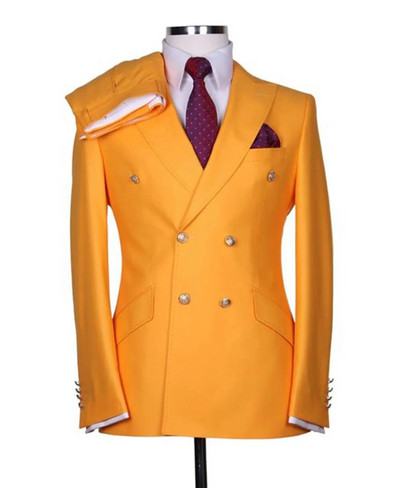 Puno muško odijelo Mladoženja Izrađeni po narudžbi Vjenčanice s dvostrukim kopčanjem Muški dvodijelni sako za maturalnu zabavu Hlače Slim Fit Blazer Hlače