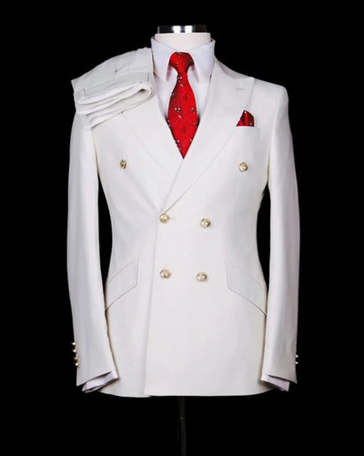 Puno muško odijelo Mladoženja Izrađeni po narudžbi Vjenčanice s dvostrukim kopčanjem Muški dvodijelni sako za maturalnu zabavu Hlače Slim Fit Blazer Hlače