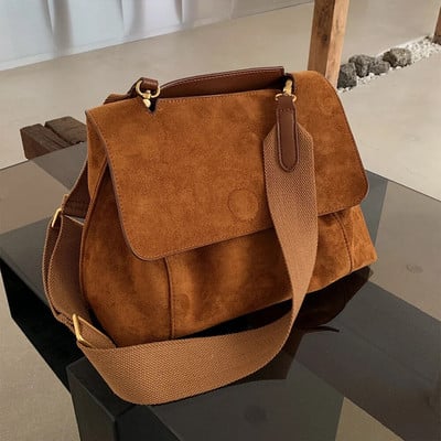Őszi téli fagyos barna velúr kézitáskák válltáska női nagy kapacitású Crossbody táska női tervezői táska