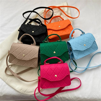 Τσάντες ώμου μόδας από τσόχα για γυναίκες Μικρή τετράγωνη τσάντα Τσάντες μασχάλης προηγμένης υφής Γυναικείο πορτοφόλι Shopping Τσάντες χιαστί