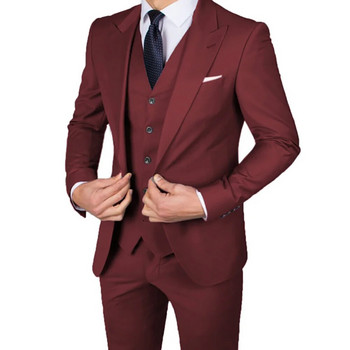 2023 Fashion Teal Ανδρικά Κοστούμια 3 τμχ Γαμπρός Γαμπρός Επίσημο σμόκιν για πάρτι Best Man Blazer Στολή Homme Slim Fit Terno
