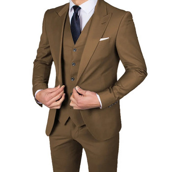 2023 Fashion Teal Ανδρικά Κοστούμια 3 τμχ Γαμπρός Γαμπρός Επίσημο σμόκιν για πάρτι Best Man Blazer Στολή Homme Slim Fit Terno