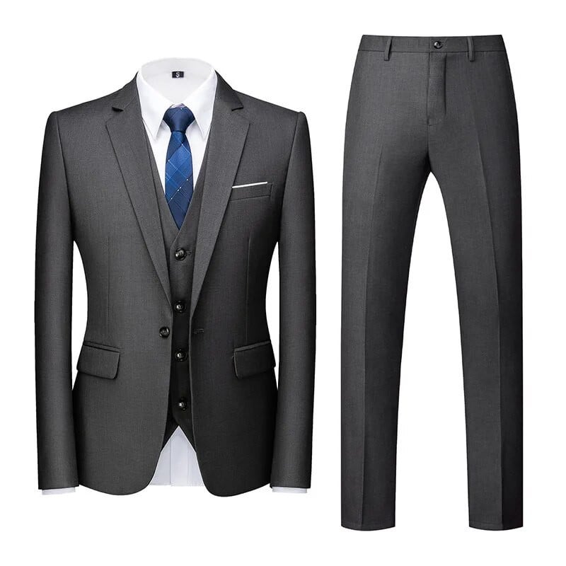 Elegantno kompletno odijelo M-6XL (jakna+prsluk+hlače)Formalno poslovno muško odijelo vrhunske marke Jednobojno jednobojno odijelo za mladoženju