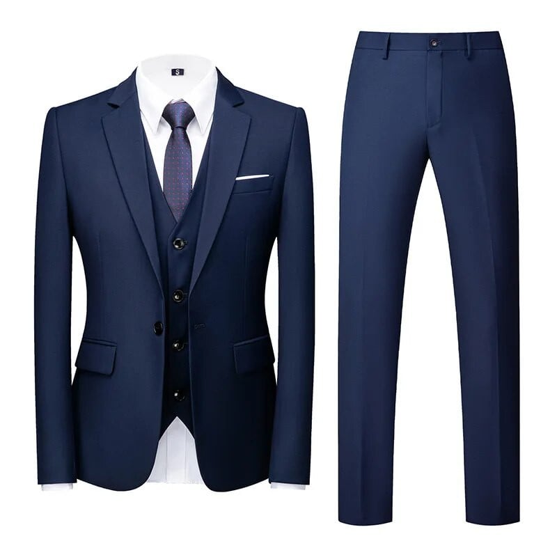 Elegantno kompletno odijelo M-6XL (jakna+prsluk+hlače)Formalno poslovno muško odijelo vrhunske marke Jednobojno jednobojno odijelo za mladoženju
