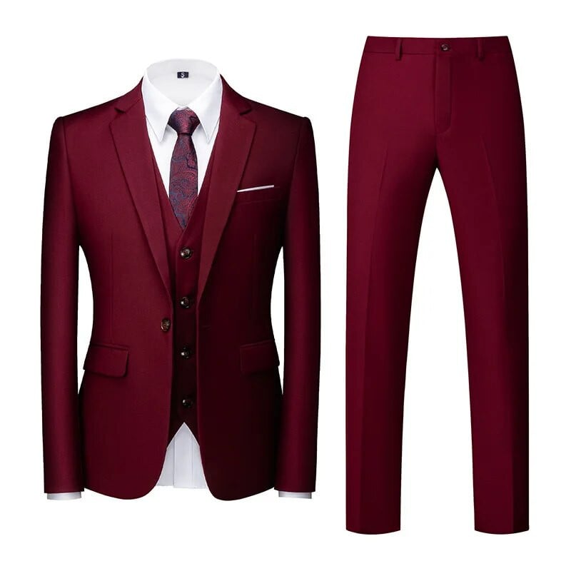 Elegantno kompletno odijelo M-6XL (jakna+prsluk+hlače)Formalno poslovno muško odijelo vrhunske marke Jednobojno jednobojno odijelo za mladoženju