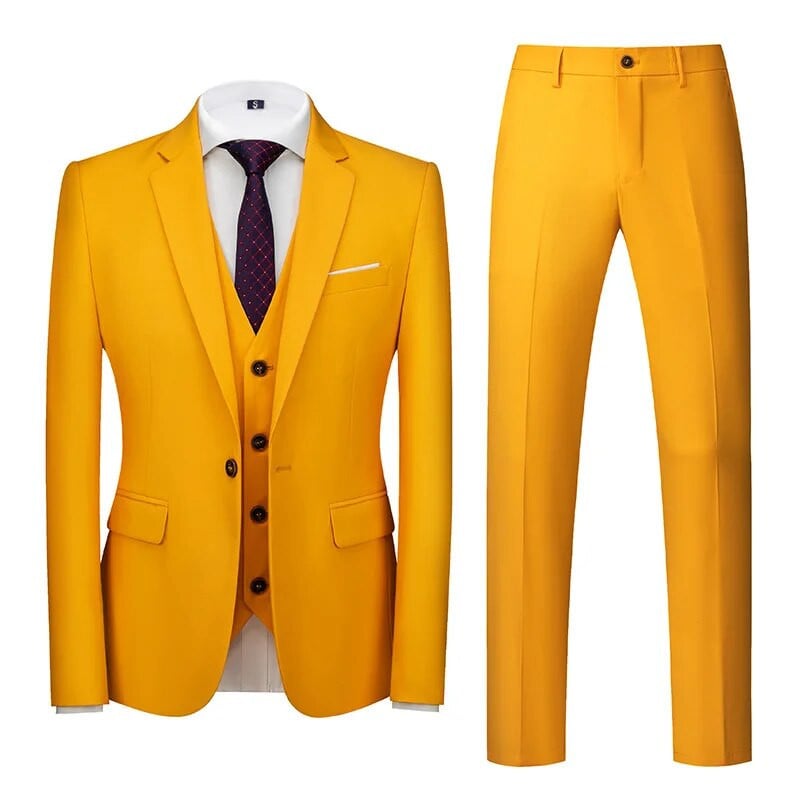 Elegantno kompletno odijelo M-6XL (jakna+prsluk+hlače)Formalno poslovno muško odijelo vrhunske marke Jednobojno jednobojno odijelo za mladoženju