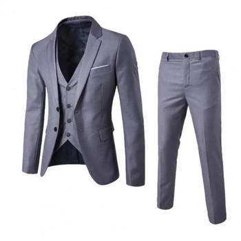 1 Σετ Ανδρικό Σετ Γιλέκο Παλτό Παντελόνι Επίσημο Γαμπρός για Επαγγελματίες Νυφικά Ρούχα Μακριά μανίκια Slim Fit Κοστούμι Σακάκι Παντελόνι