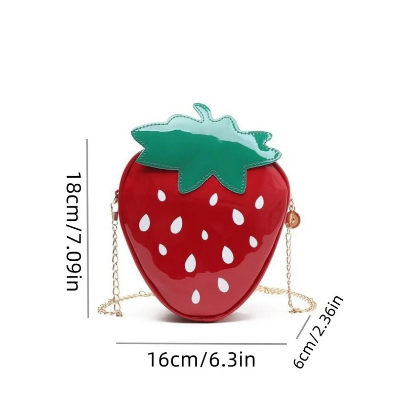 Moteriška PU odos asmenybės madinga miela animacinė braškinė grandinėlė per petį
