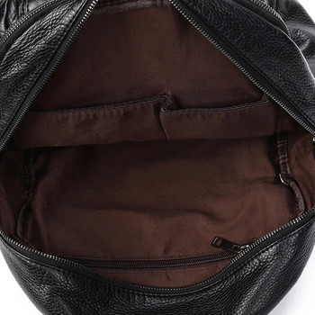 Πλενόμενο Μαλακό pu Δερμάτινο γυναικείο σακίδιο πλάτης μικρό απλό μαθητικό σχολική τσάντα ταξιδιού γυναικεία τσάντα ώμου Daypack μαύρη