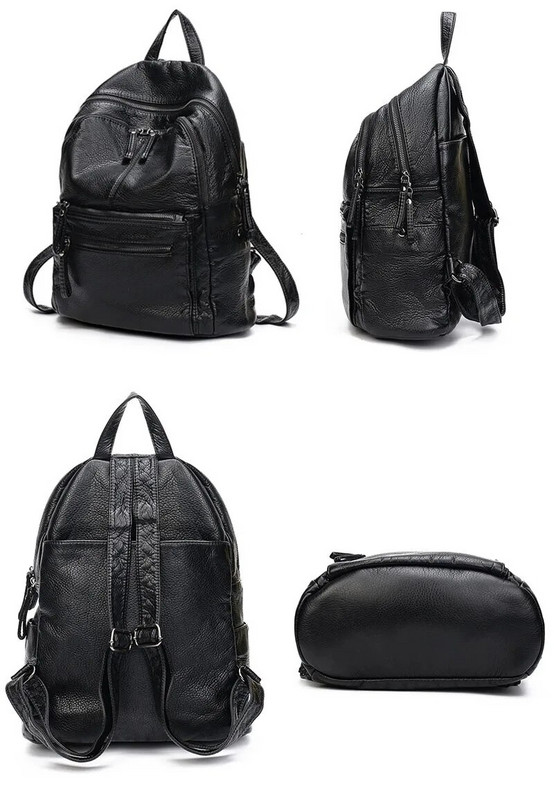 Ženska ruksak od meke pu kože koja se može prati, mala jednostavna studentska školska torba, putna ruksak, ženska torba za rame, dnevna ruksak crna