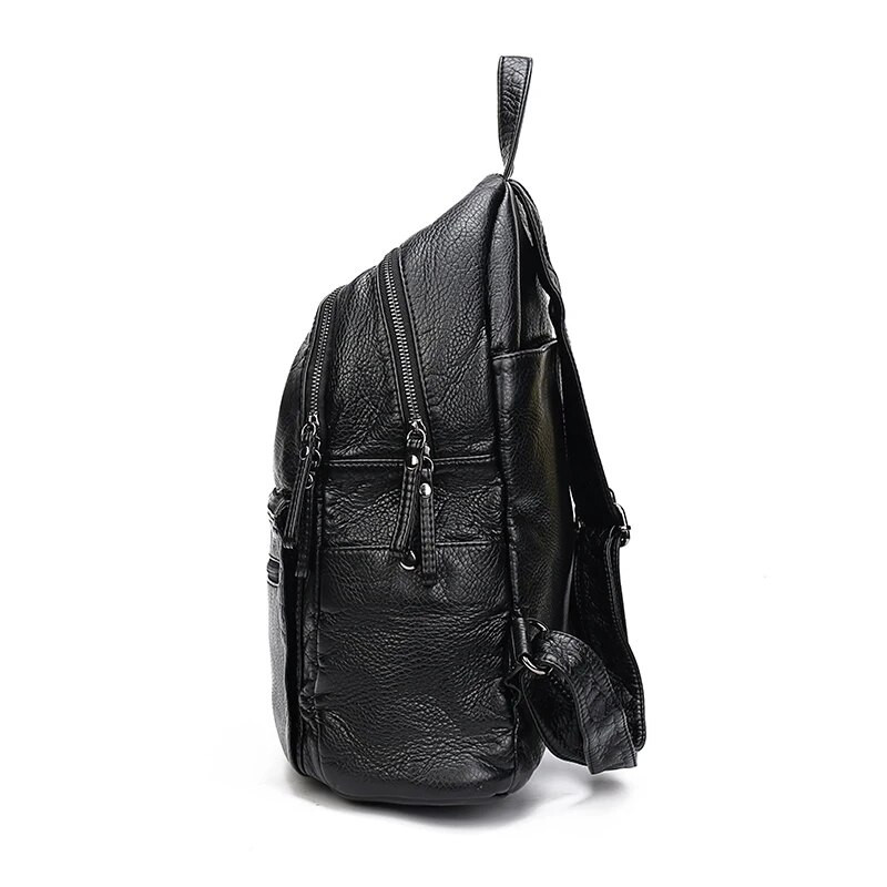 Ženska ruksak od meke pu kože koja se može prati, mala jednostavna studentska školska torba, putna ruksak, ženska torba za rame, dnevna ruksak crna