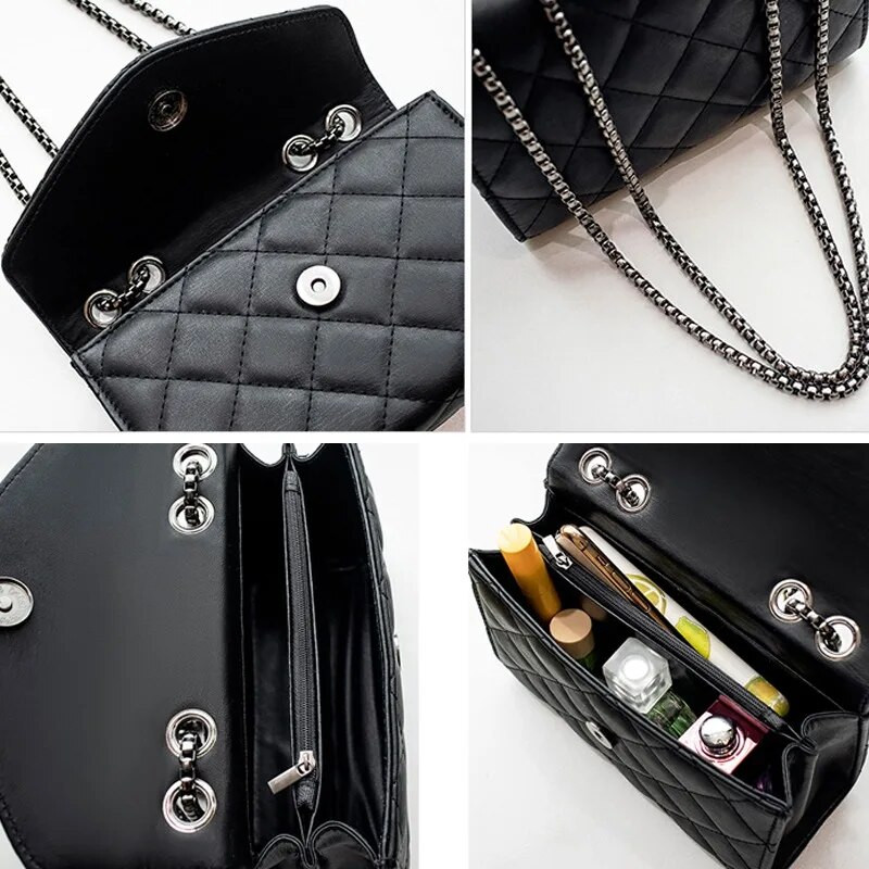 Elegantna Lingge ženska mala četvrtasta torba Nova modna torba s kićankama s ukrasnim lancem na jedno rame Torba preko ramena Trendy torba preko ramena