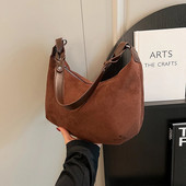 Kiváló minőségű női őszi, téli retro nagy kapacitású táska márkatervező női hobo táska Faux velúr válltáska