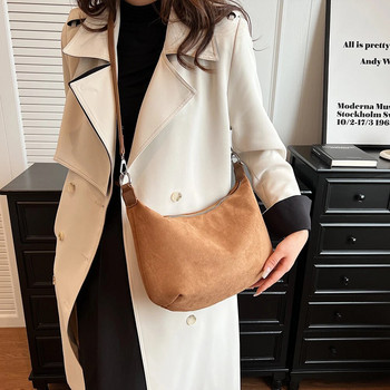 Висококачествена дамска есенно-зимна ретро чанта с голям капацитет Маркова дизайнерска дамска чанта-скитник Чанта-кофа през рамо от изкуствен велур
