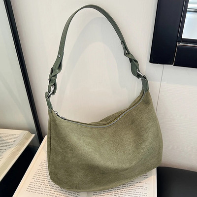 Kiváló minőségű női őszi, téli retro nagy kapacitású táska márkatervező női hobo táska Faux velúr válltáska