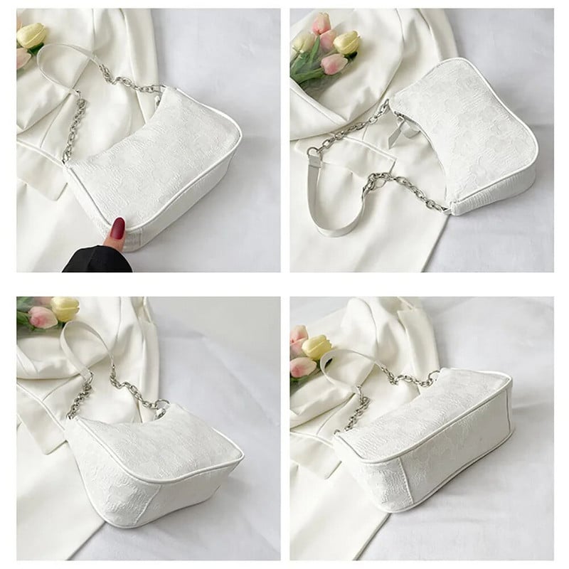 Modne torbe na rame s Oxford platnenim uzorkom za žene Torba s malom ručkom ispod pazuha Clutch Jednostavna ručna torbica ženskog temperamenta 2024 Novo