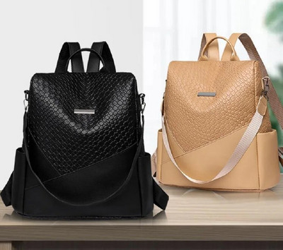 Akciós divat Nagy kapacitású lopásgátló utazási hátizsákok Női Kiváló minőségű Pu bőr válltáskák Csomagok alkalmi hátizsák