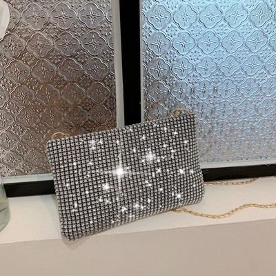 Ženske torbe sa kamenčićima Bling Ženske torbe na rame Mali dijamantni dizajn Lančana torbica Luksuzna četvrtasta torba preko ramena Torbica