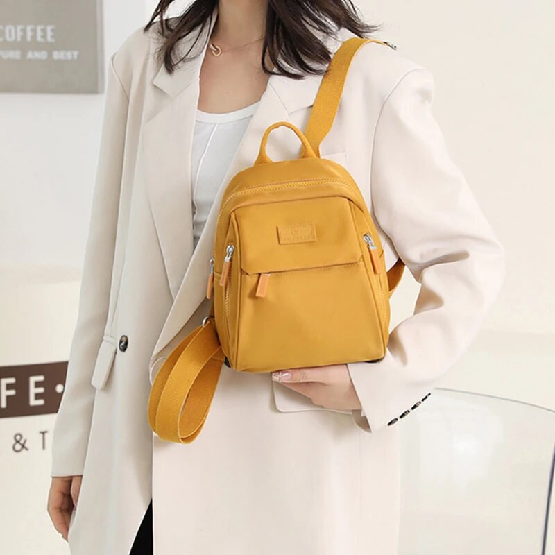 Mini moteriškos kuprinės, apsaugančios nuo vagystės, nailoninis mažas krepšys biuro moteriai su daug kišenių pečių kuprinė Aukštos kokybės kelioninis laikymo krepšys