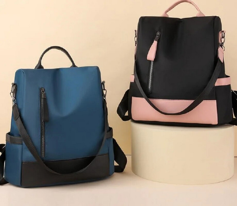 Nauja madinga vandeniui atspari nailono kelioninė kuprinė nuo vagystės moterims, didelės talpos krepšiai ant pečių.