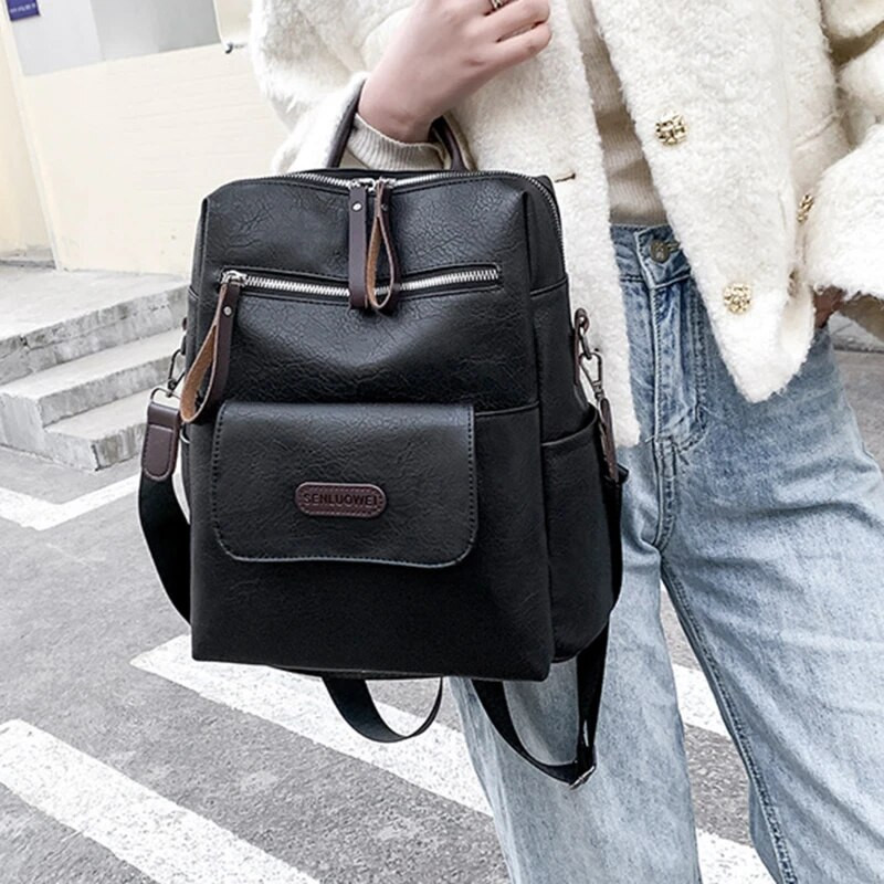 Apsaugos nuo vagystės odinė kuprinė moteriška senovinė pečių krepšys moterims didelės talpos kelioninė kuprinė mokykliniai krepšiai mergaitėms Mochila Feminina
