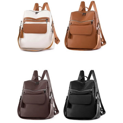 Women PU Leather Backpack Travel Anti-theft Rucksack Student Girl Casual Large Capacity School Bookbag for Work College Daily