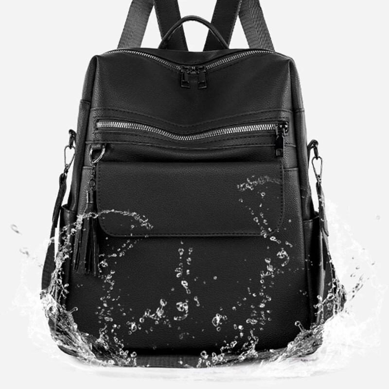 Női PU bőr hátizsák Utazás Lopásgátló hátizsák Diáklány Alkalmi nagy kapacitású iskolai könyves táska munkához Főiskola Naponta