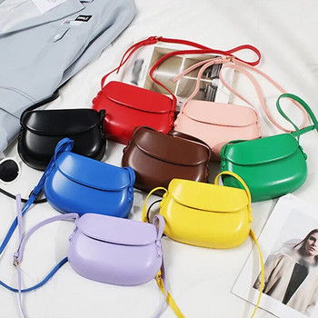 Flip Up Messenger чанта Дамска малка чанта за през рамо Корейски минимализъм PU Мини чанта за кръстосано тяло Телефон Козметика Съхранение на червило
