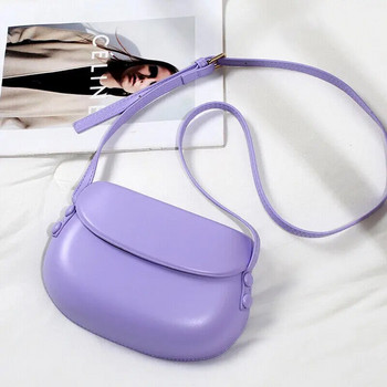 Flip Up Messenger чанта Дамска малка чанта за през рамо Корейски минимализъм PU Мини чанта за кръстосано тяло Телефон Козметика Съхранение на червило