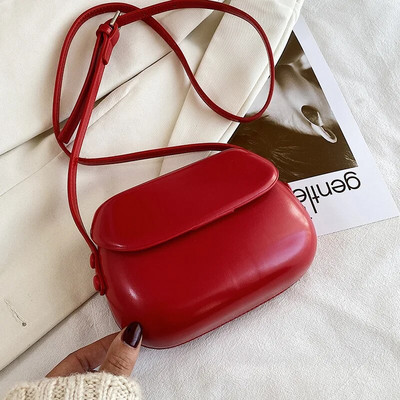 Модна дамска чанта Messenger PU кожена малка чанта тип раковина Винтидж чанта през рамо Дамски чанти Луксозно портмоне Чанти през рамо