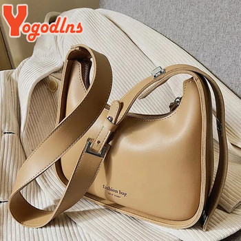 Yogodlns Vintage Half-Moon τσάντα ώμου για γυναίκες Μαλακό δέρμα τσάντα μασχάλης Νέα τσάντα χιαστί Πολυτελής μάρκας Τσάντα μασχάλης
