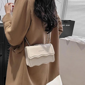 Ženska PU kožna torba na rame Vintage jednobojna torba s preklopom preko ramena