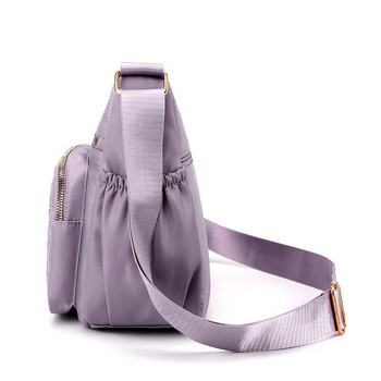 Нова дамска найлонова бродирана чанта през рамо с кръстосано тяло, многослойна проста чанта за майка на средна възраст с надпис с голям капацитет