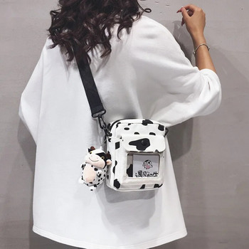 Μίνι τσάντα χιαστί ώμου για γυναίκες 2023 Kawaii χαριτωμένο αγελαδινό καμβά Γυναικεία φοιτήτρια Small Messenger Κορεάτικη μόδα τσάντα τηλεφώνου