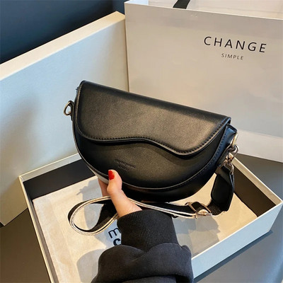 Модни малки PU кожени чанти за подмишници за жени Ретро дизайнерска чанта през рамо през рамо Малка чанта с капак и дамски чанти