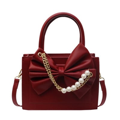 Dizajn lanaca s perlama Ženske torbe s ručkom na vrhu Lagani luksuzni trend Pu torbe preko ramena za žene Moda 2024. Bolsas Femininas