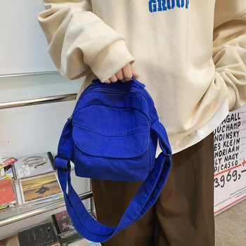 Μόδα μικρές γυναικείες τσάντες χιαστί καμβά 2022 Μίνι τσάντες ώμου για κορίτσι Φοιτητικό Βαμβακερό ύφασμα Μίνι γυναικείες τσάντες με πτερύγιο