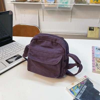 Modne male platnene torbe preko ramena za žene 2022. Mini torbica za telefon na rame Djevojka Studentica Pamučna tkanina Mini ženske torbice s preklopom