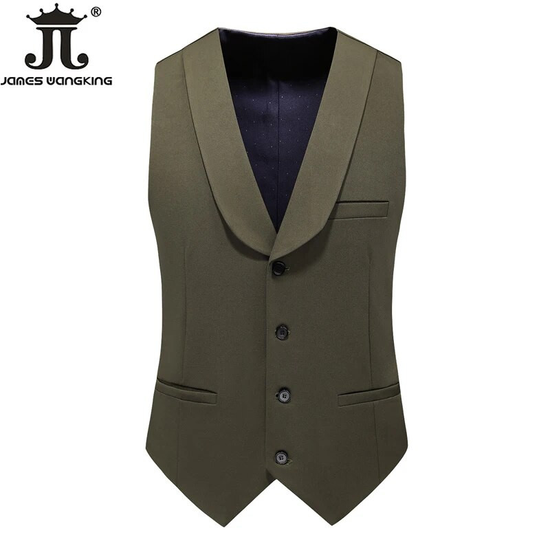 7 spalvų (bliuzonas + liemenė + kelnės) Prabangi aukščiausios klasės vienspalvė oficialus verslo vyriškas kostiumas, trijų dalių jaunikio vestuvinė suknelė