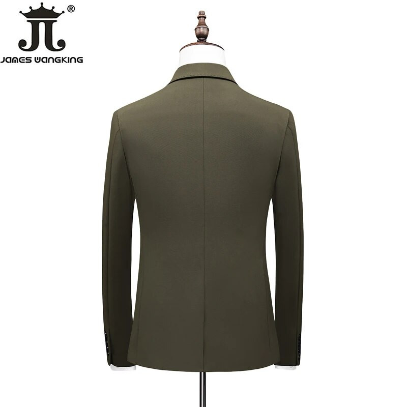 7 spalvų (bliuzonas + liemenė + kelnės) Prabangi aukščiausios klasės vienspalvė oficialus verslo vyriškas kostiumas, trijų dalių jaunikio vestuvinė suknelė