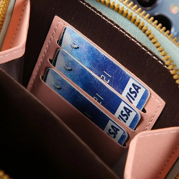 Чанта за мобилен телефон със сензорен екран Женска кръстосана корейска версия на мобилен телефон Многофункционален ключ с цип Вертикален модел Калъф за ключове