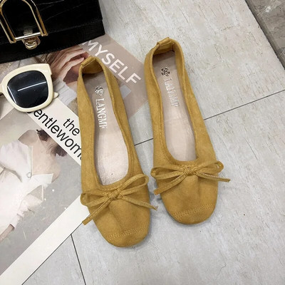 comemore Nauji moteriški plokščiapadžiai batai skraidyklės saldainių spalvos slydimo ant plokščių baleto plokščių minkšti, patogūs moteriški batai Zapatos Mujer plius 42 dydis