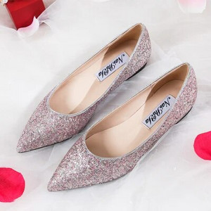 Modne ženske ravne baletne cipele Bling cipele sa šiljatim prstima Elegantne udobne ženske sjajne ravne cipele Vjenčane cipele veličina 31-45